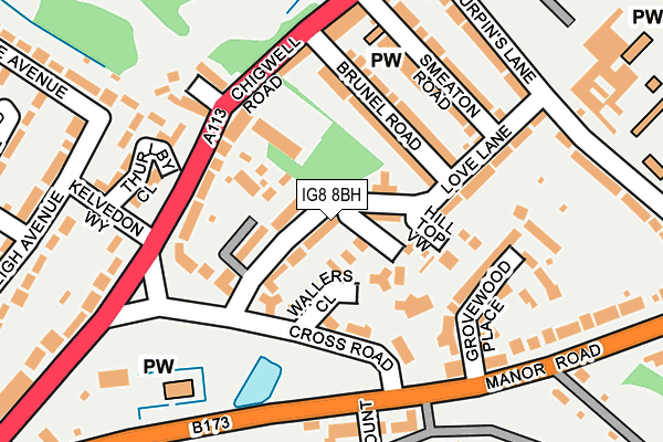 IG8 8BH map - OS OpenMap – Local (Ordnance Survey)