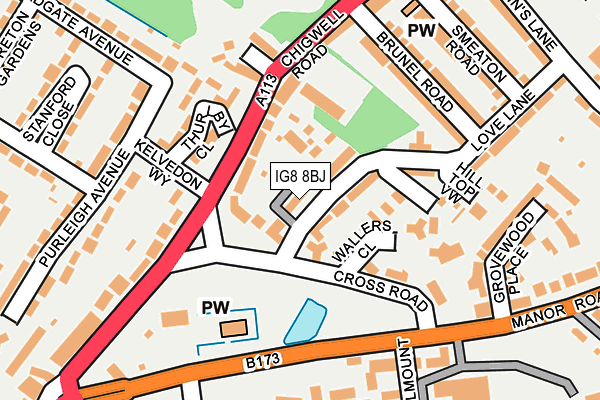 IG8 8BJ map - OS OpenMap – Local (Ordnance Survey)