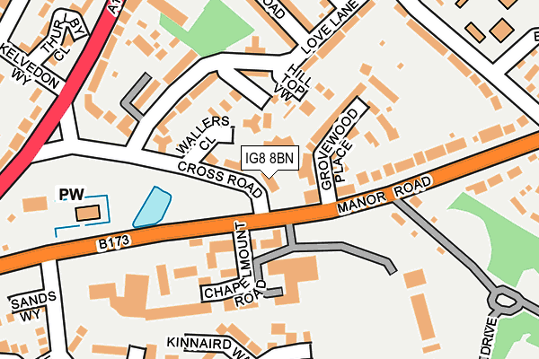 IG8 8BN map - OS OpenMap – Local (Ordnance Survey)
