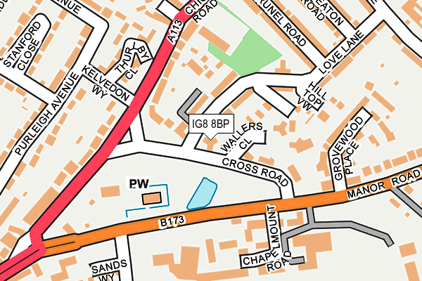 IG8 8BP map - OS OpenMap – Local (Ordnance Survey)