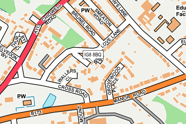 IG8 8BQ map - OS OpenMap – Local (Ordnance Survey)