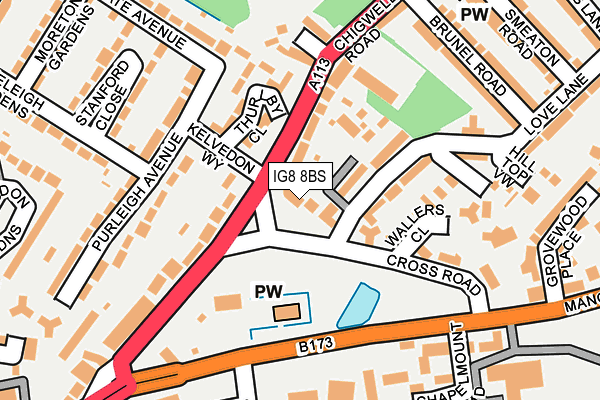 IG8 8BS map - OS OpenMap – Local (Ordnance Survey)