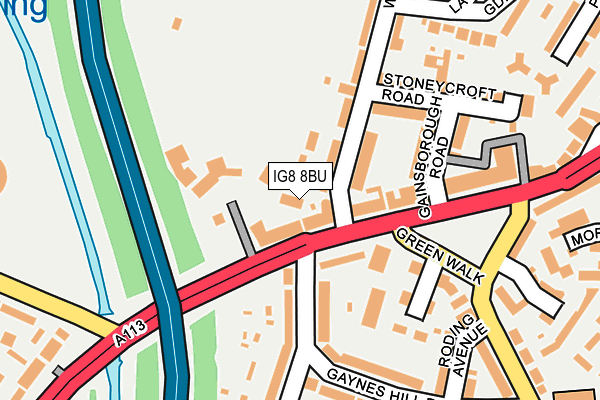 IG8 8BU map - OS OpenMap – Local (Ordnance Survey)