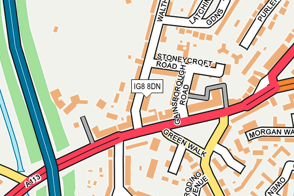 IG8 8DN map - OS OpenMap – Local (Ordnance Survey)