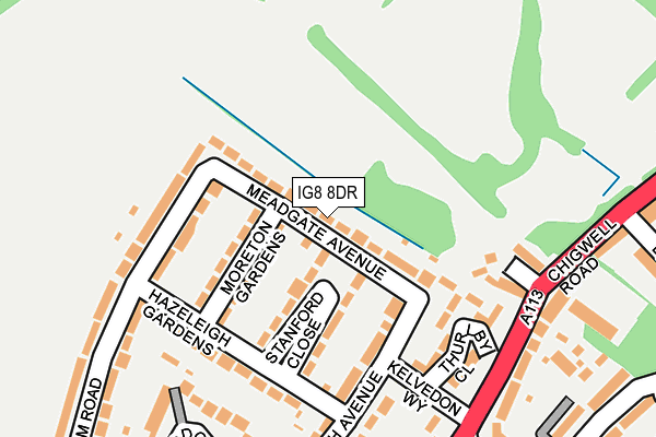 IG8 8DR map - OS OpenMap – Local (Ordnance Survey)