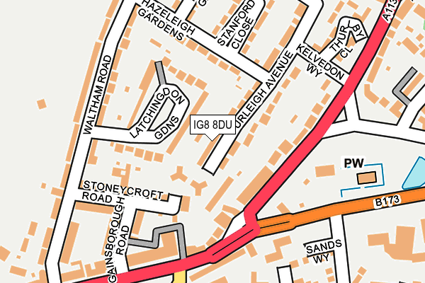 IG8 8DU map - OS OpenMap – Local (Ordnance Survey)