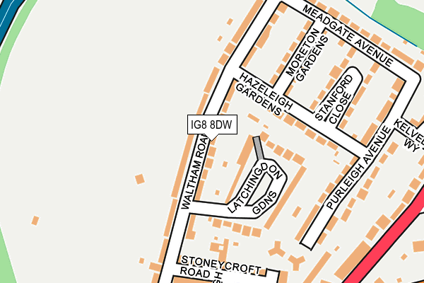 IG8 8DW map - OS OpenMap – Local (Ordnance Survey)