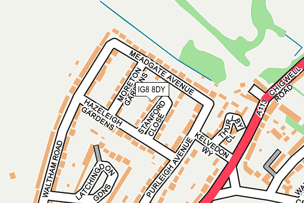 IG8 8DY map - OS OpenMap – Local (Ordnance Survey)