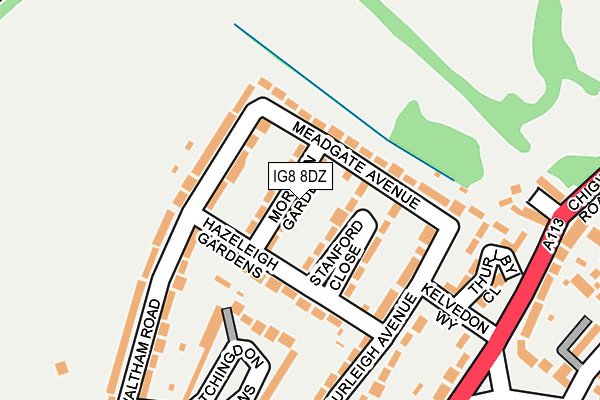 IG8 8DZ map - OS OpenMap – Local (Ordnance Survey)