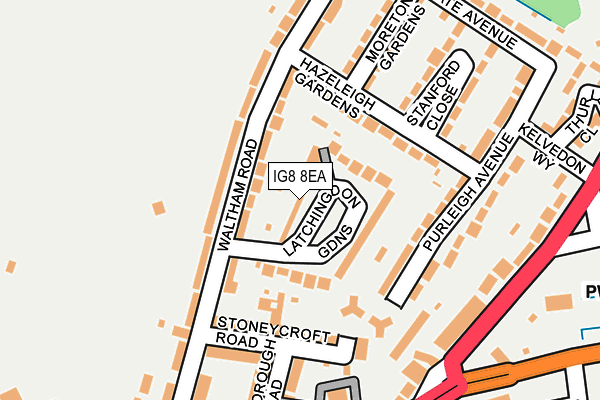 IG8 8EA map - OS OpenMap – Local (Ordnance Survey)