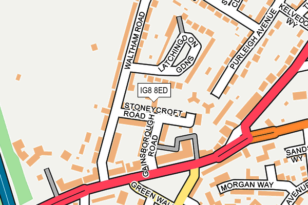 IG8 8ED map - OS OpenMap – Local (Ordnance Survey)