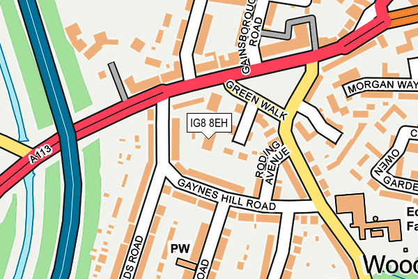 IG8 8EH map - OS OpenMap – Local (Ordnance Survey)