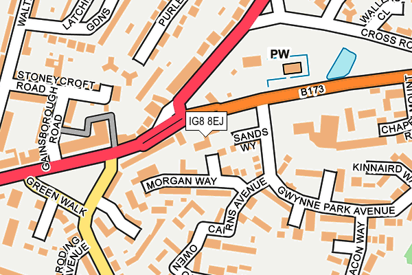 IG8 8EJ map - OS OpenMap – Local (Ordnance Survey)