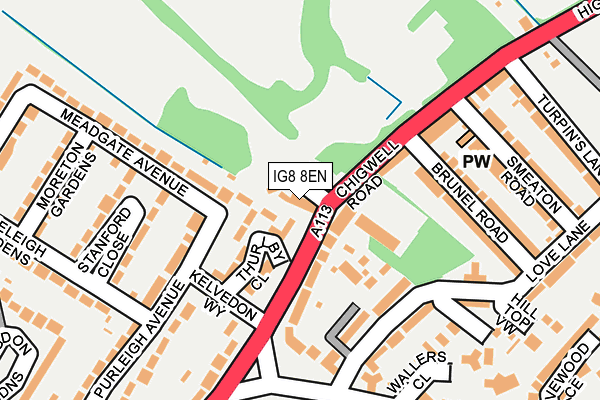IG8 8EN map - OS OpenMap – Local (Ordnance Survey)