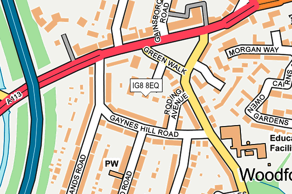 IG8 8EQ map - OS OpenMap – Local (Ordnance Survey)