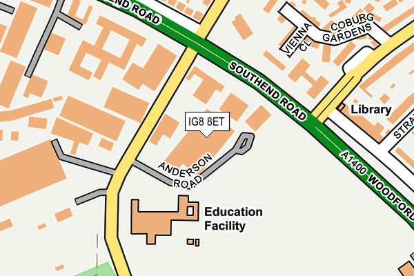 IG8 8ET map - OS OpenMap – Local (Ordnance Survey)