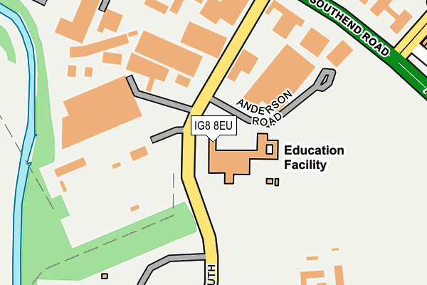 IG8 8EU map - OS OpenMap – Local (Ordnance Survey)