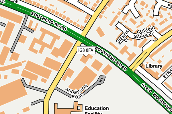 IG8 8FA map - OS OpenMap – Local (Ordnance Survey)