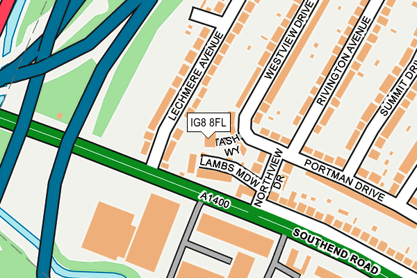 IG8 8FL map - OS OpenMap – Local (Ordnance Survey)