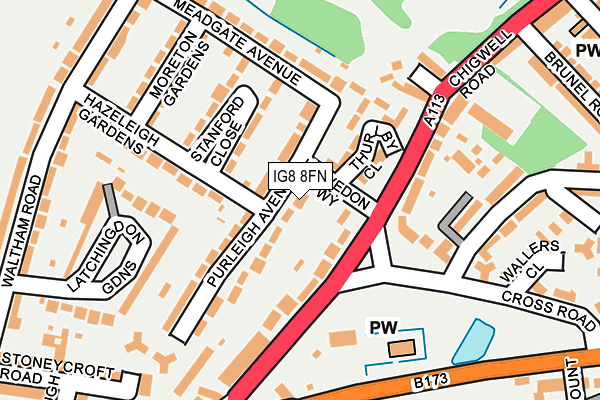 IG8 8FN map - OS OpenMap – Local (Ordnance Survey)
