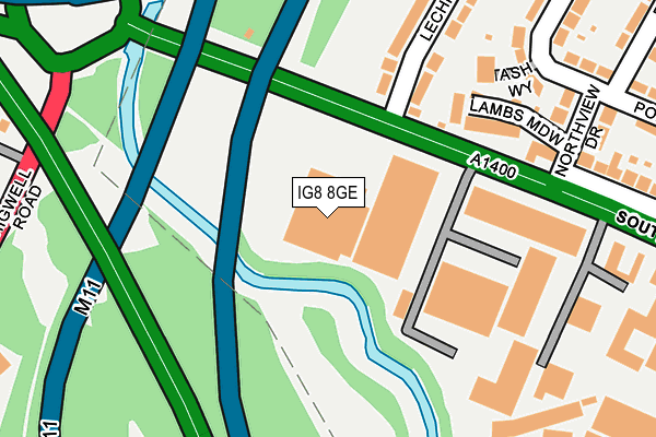 IG8 8GE map - OS OpenMap – Local (Ordnance Survey)