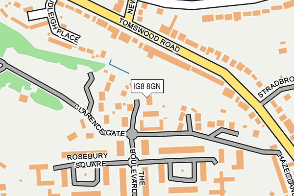 IG8 8GN map - OS OpenMap – Local (Ordnance Survey)