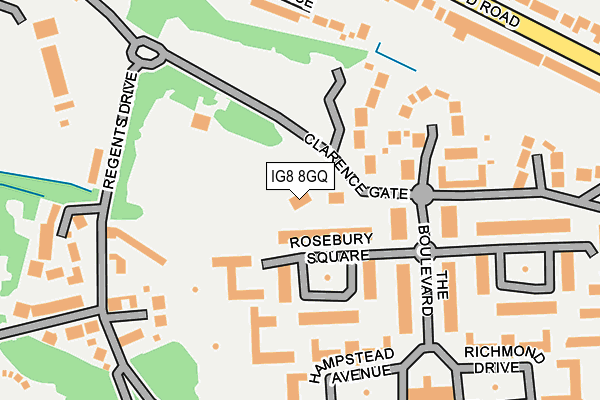 IG8 8GQ map - OS OpenMap – Local (Ordnance Survey)