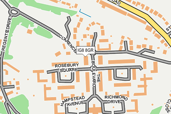 IG8 8GR map - OS OpenMap – Local (Ordnance Survey)