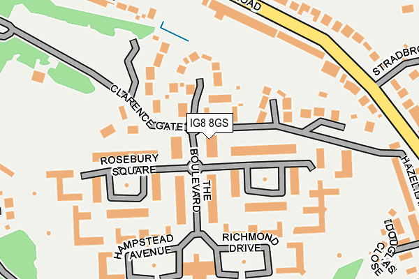 IG8 8GS map - OS OpenMap – Local (Ordnance Survey)