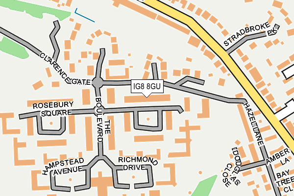 IG8 8GU map - OS OpenMap – Local (Ordnance Survey)