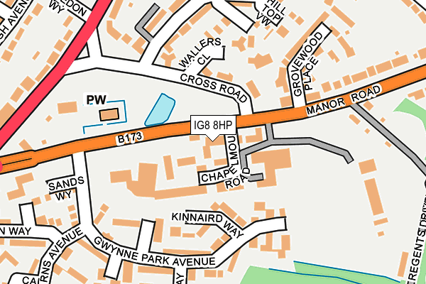 IG8 8HP map - OS OpenMap – Local (Ordnance Survey)