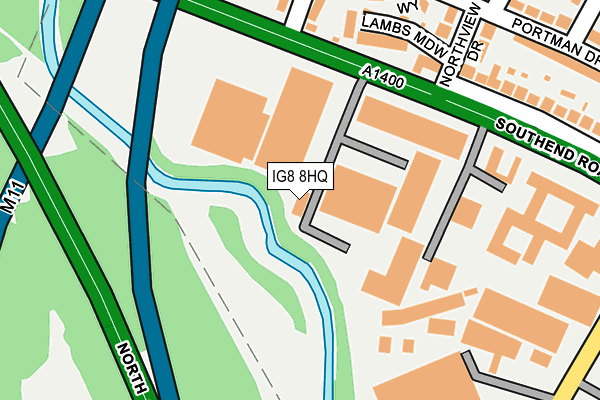 IG8 8HQ map - OS OpenMap – Local (Ordnance Survey)