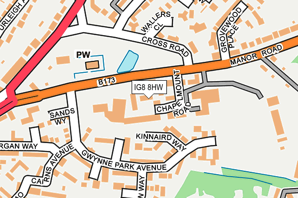 IG8 8HW map - OS OpenMap – Local (Ordnance Survey)