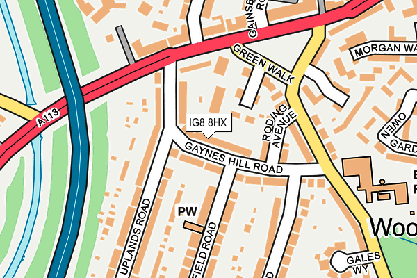 IG8 8HX map - OS OpenMap – Local (Ordnance Survey)