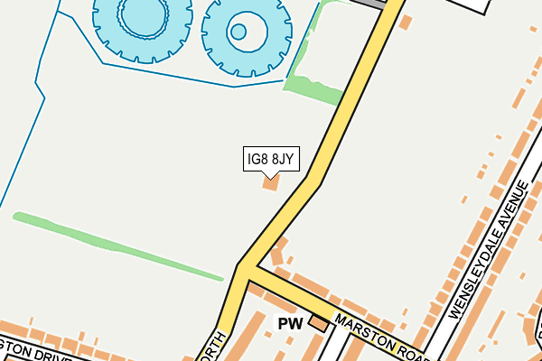 IG8 8JY map - OS OpenMap – Local (Ordnance Survey)