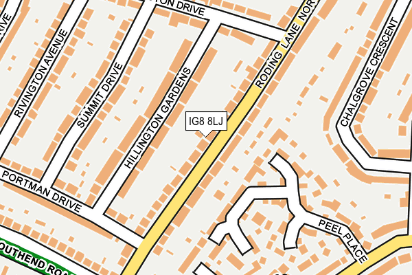 IG8 8LJ map - OS OpenMap – Local (Ordnance Survey)