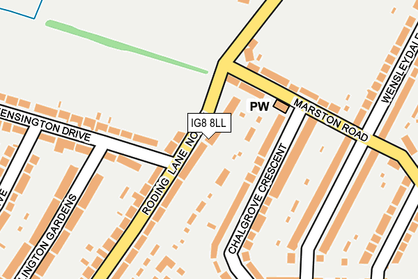 IG8 8LL map - OS OpenMap – Local (Ordnance Survey)