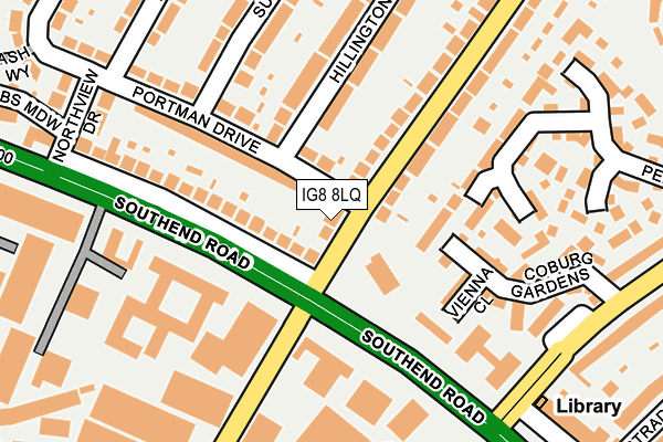 IG8 8LQ map - OS OpenMap – Local (Ordnance Survey)