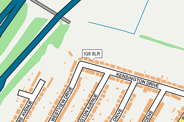 IG8 8LR map - OS OpenMap – Local (Ordnance Survey)