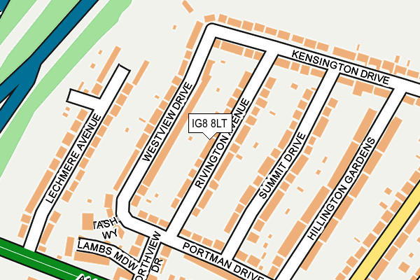 IG8 8LT map - OS OpenMap – Local (Ordnance Survey)