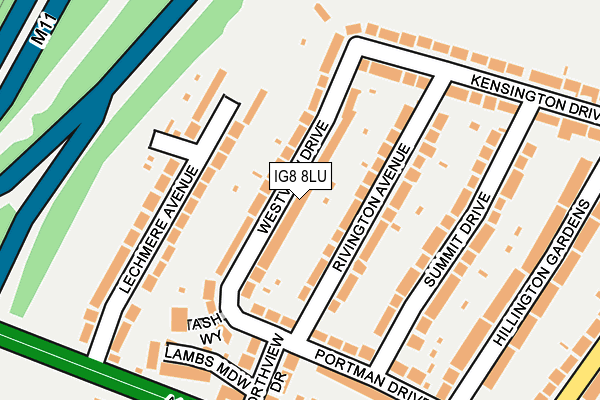 IG8 8LU map - OS OpenMap – Local (Ordnance Survey)