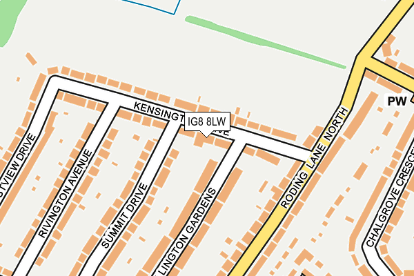 IG8 8LW map - OS OpenMap – Local (Ordnance Survey)