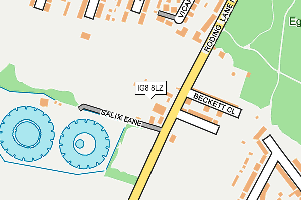 IG8 8LZ map - OS OpenMap – Local (Ordnance Survey)