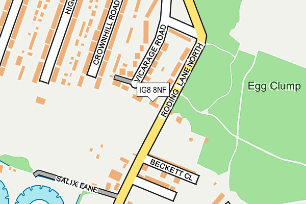 IG8 8NF map - OS OpenMap – Local (Ordnance Survey)