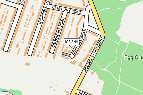 IG8 8NH map - OS OpenMap – Local (Ordnance Survey)
