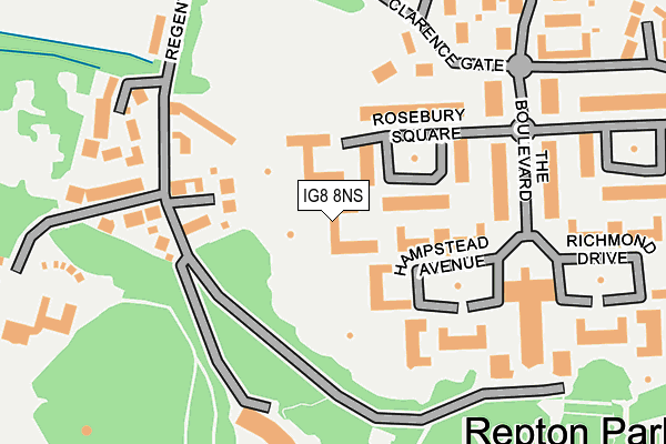 IG8 8NS map - OS OpenMap – Local (Ordnance Survey)