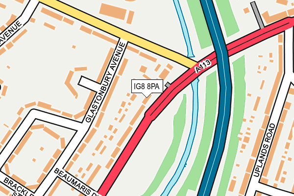 IG8 8PA map - OS OpenMap – Local (Ordnance Survey)