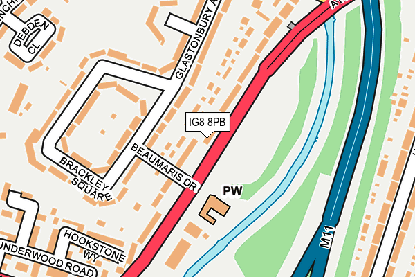 IG8 8PB map - OS OpenMap – Local (Ordnance Survey)