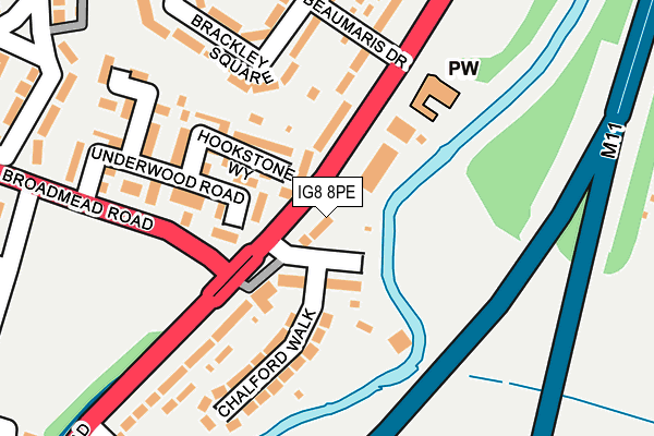IG8 8PE map - OS OpenMap – Local (Ordnance Survey)