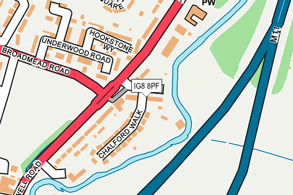 IG8 8PF map - OS OpenMap – Local (Ordnance Survey)